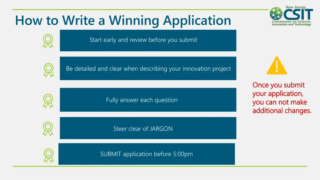 how to write a winning application