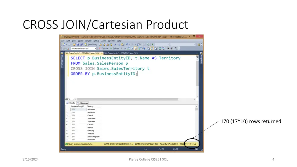 cross join cartesian product