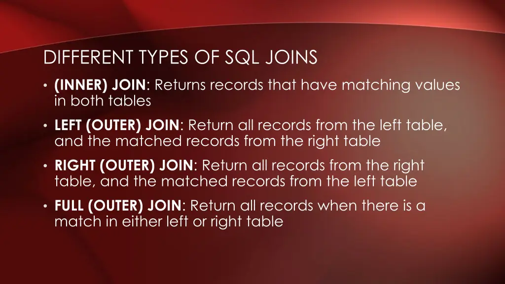 different types of sql joins