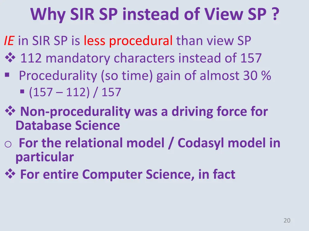 why sir sp instead of view sp 1