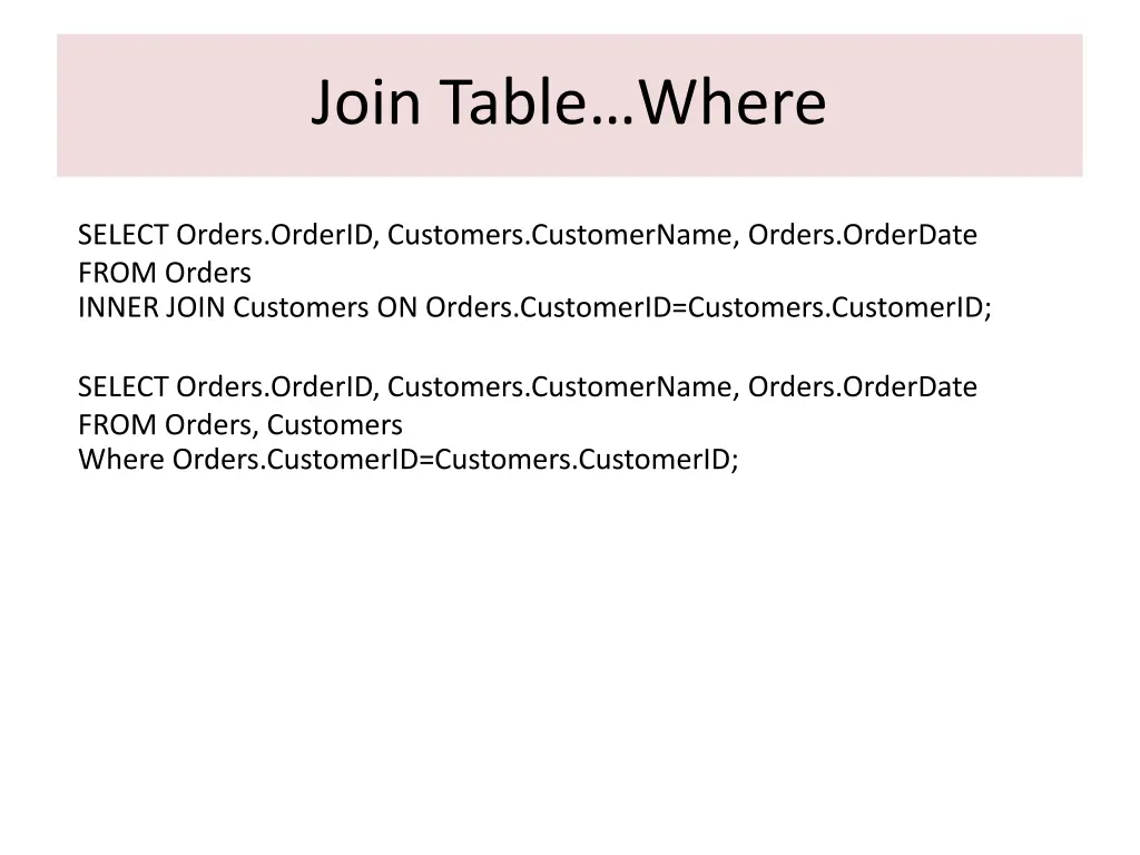 join table where