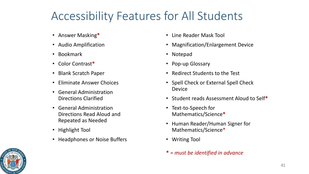 accessibility features for all students