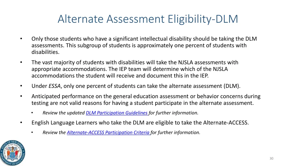 alternate assessment eligibility dlm