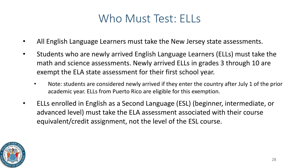 who must test ells