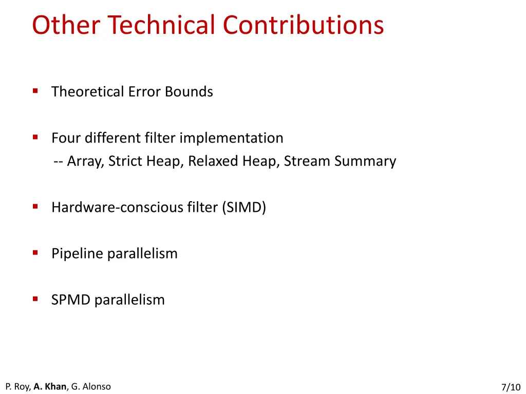 other technical contributions