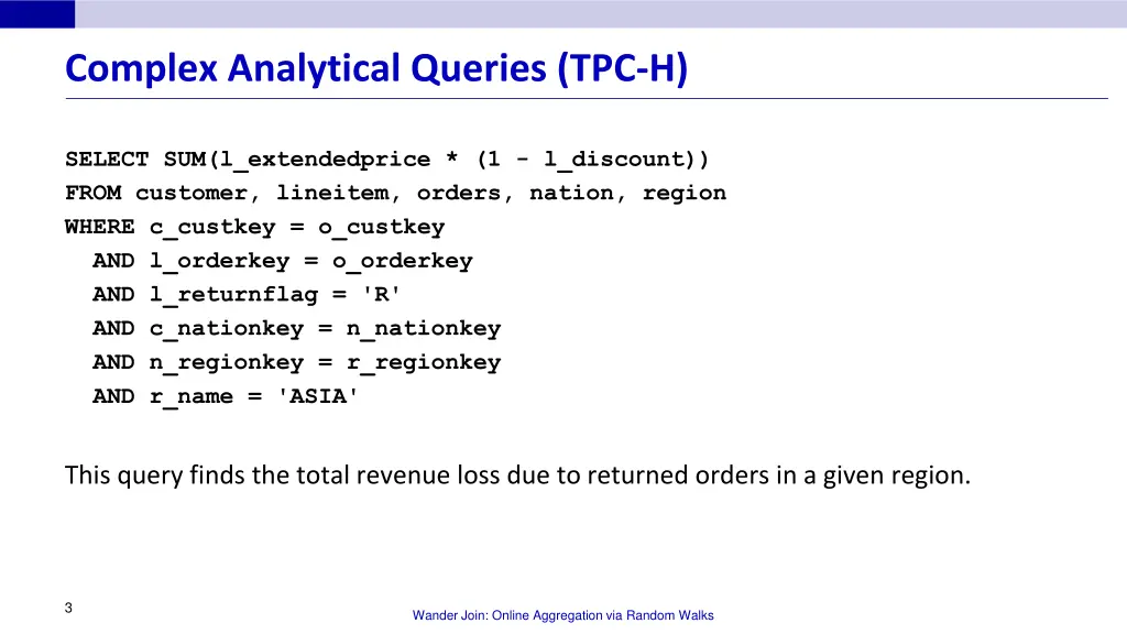 complex analytical queries tpc h