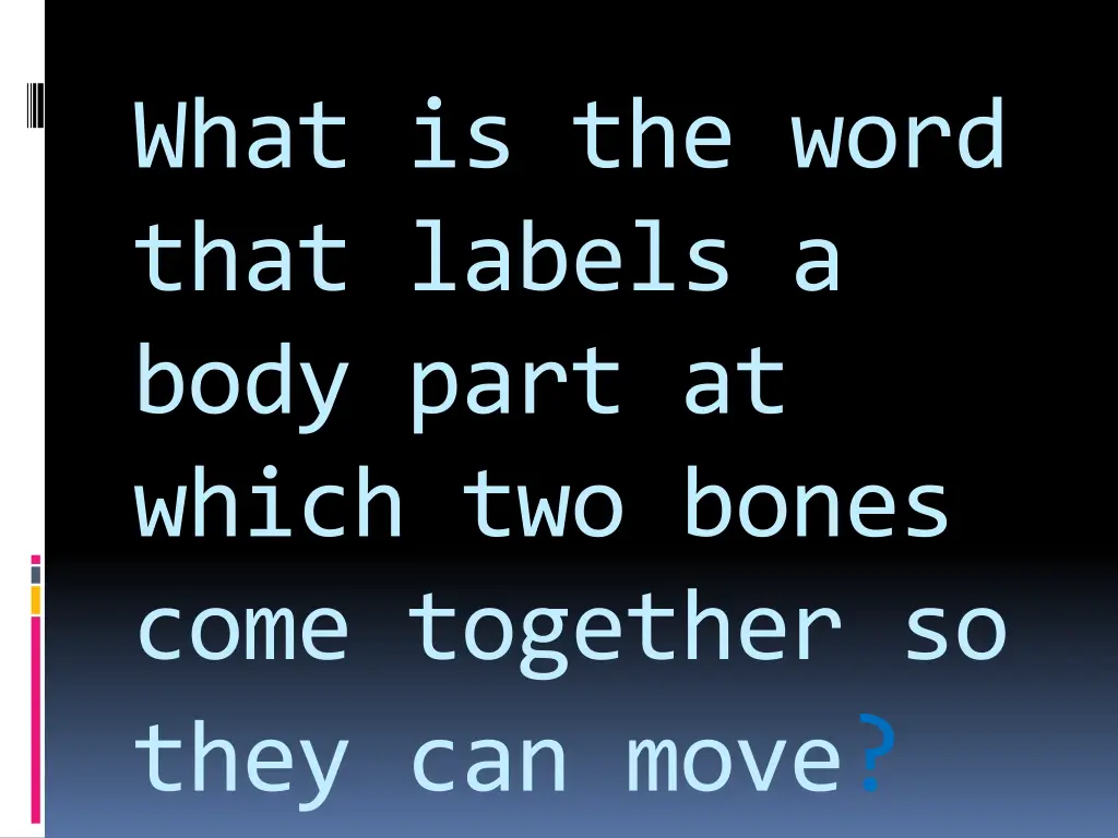 what is the word that labels a body part at which