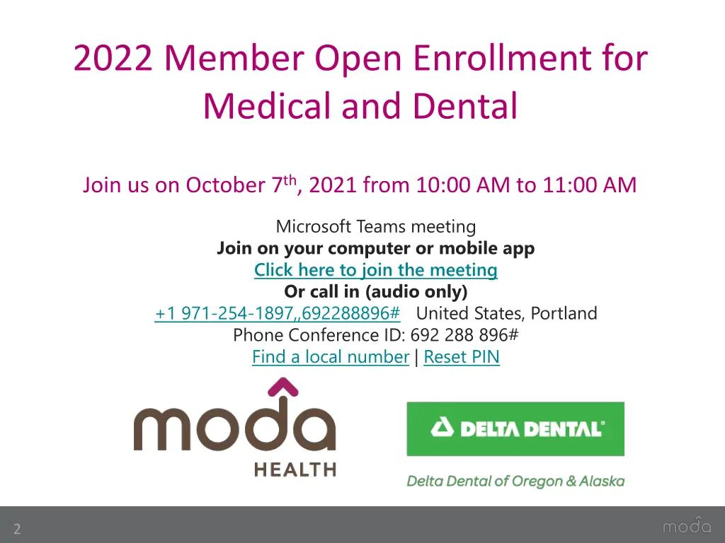 2022 member open enrollment for medical and dental 1