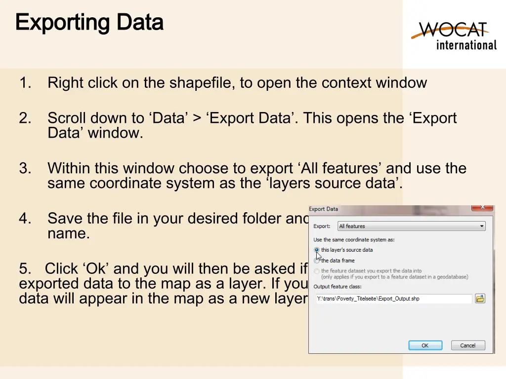 exporting data exporting data