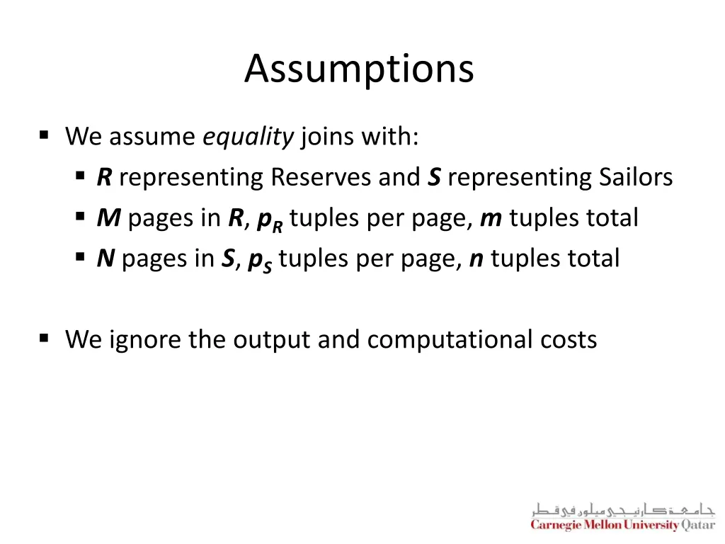 assumptions