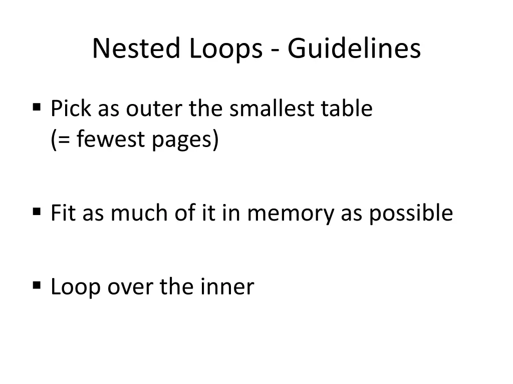 nested loops guidelines