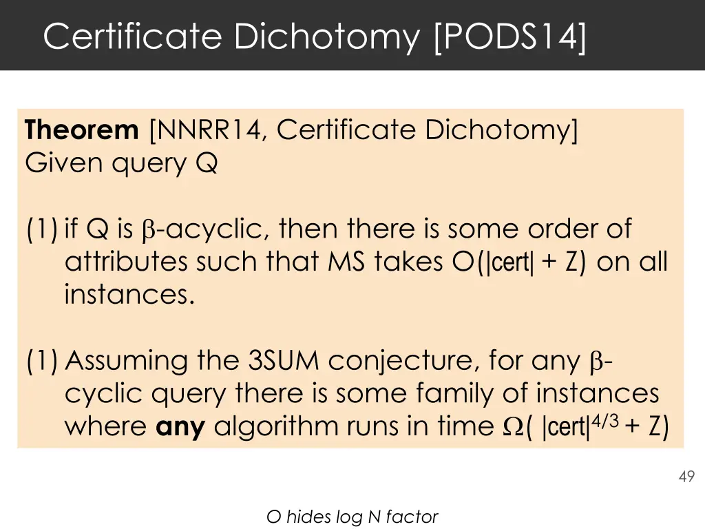 certificate dichotomy pods14