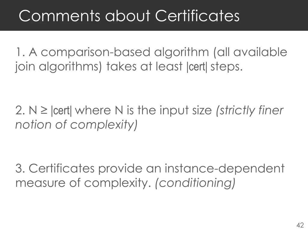 comments about certificates