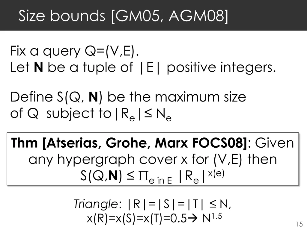 size bounds gm05 agm08