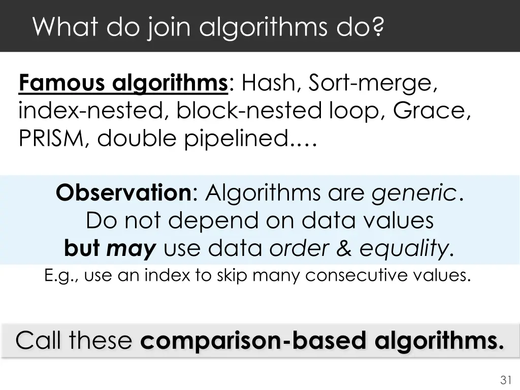 what do join algorithms do