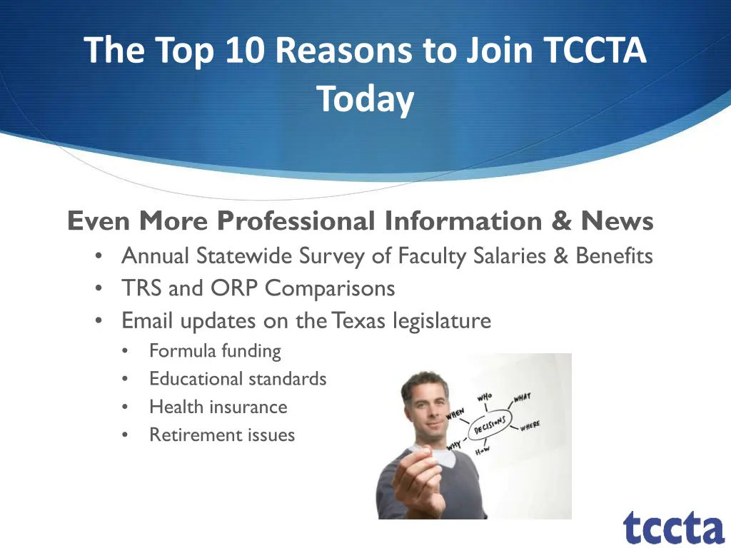 the top 10 reasons to join tccta today 3