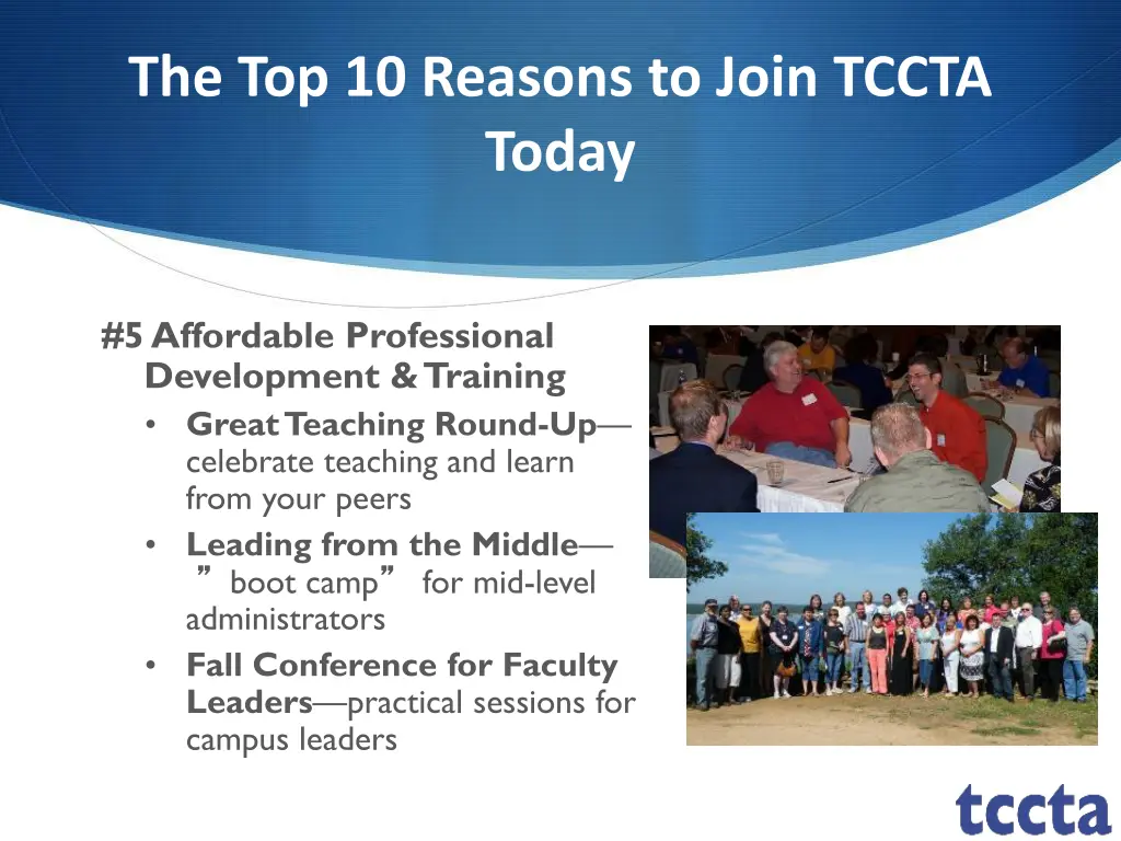 the top 10 reasons to join tccta today 5