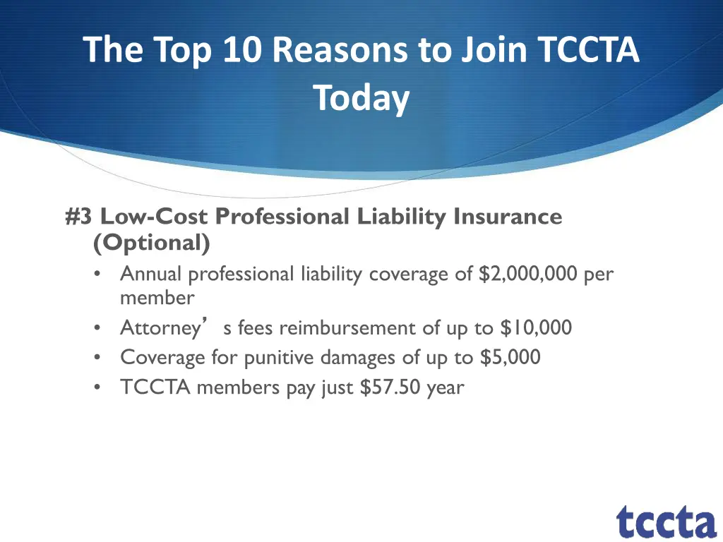 the top 10 reasons to join tccta today 7