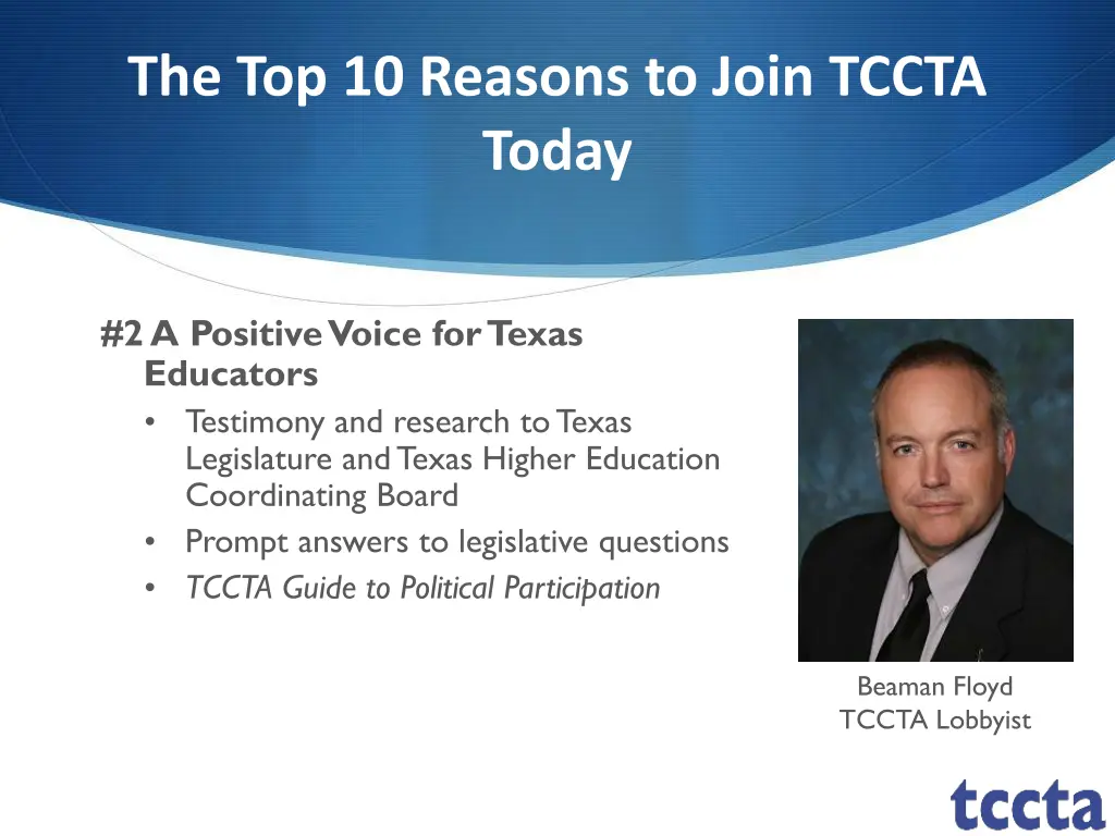 the top 10 reasons to join tccta today 8