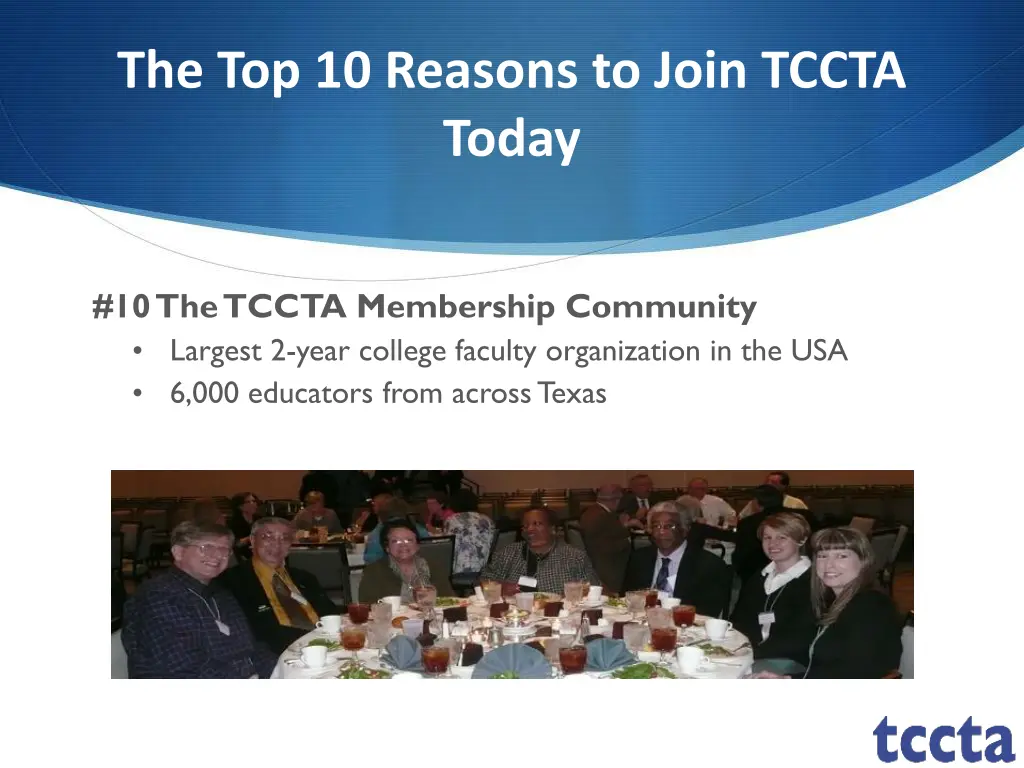 the top 10 reasons to join tccta today