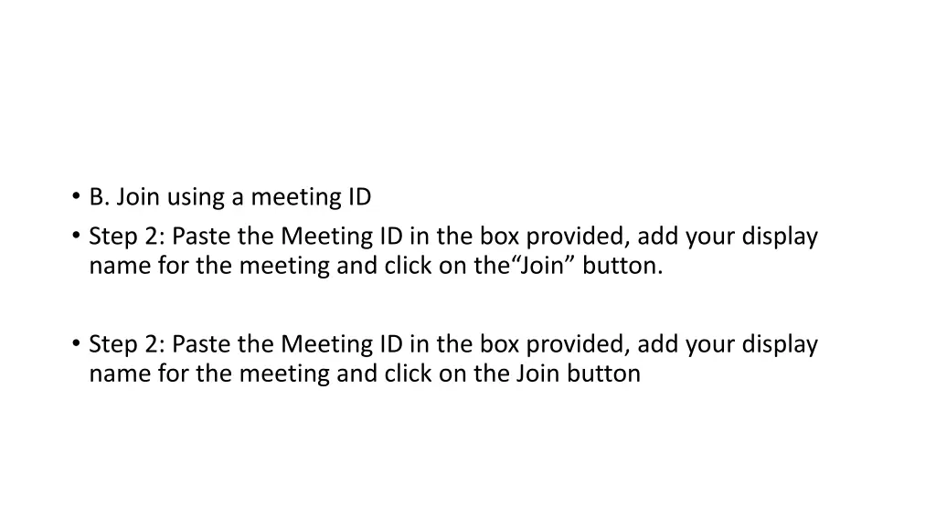 b join using a meeting id step 2 paste