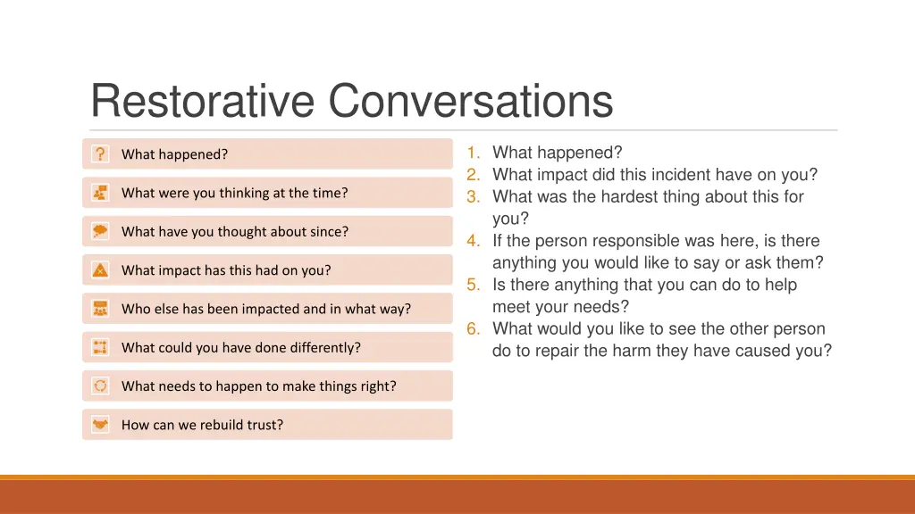 restorative conversations