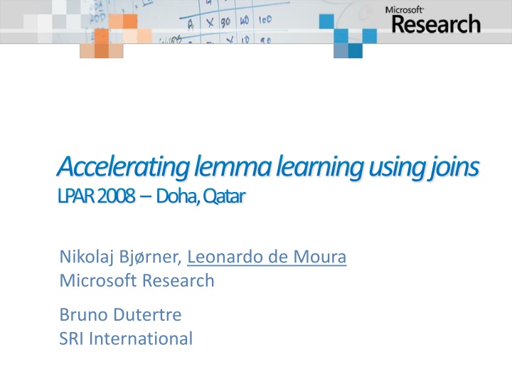 accelerating lemma learning using joins lpar 2008