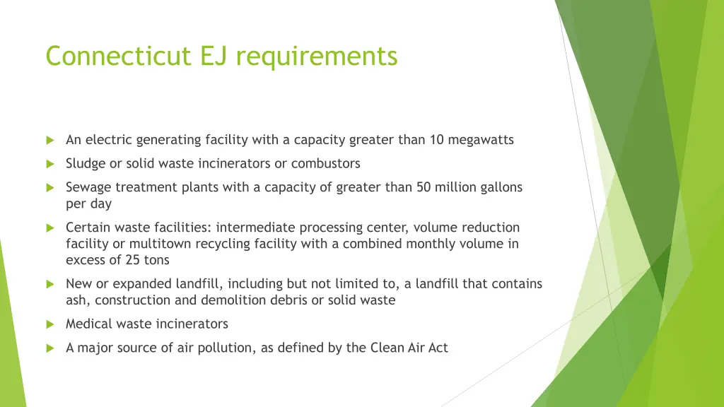 connecticut ej requirements