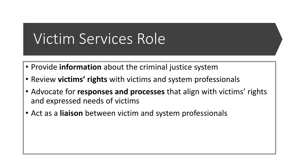 victim services role