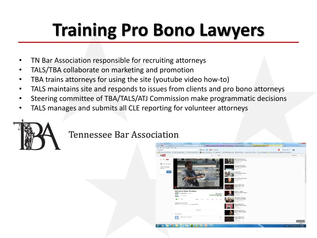 training pro bono lawyers