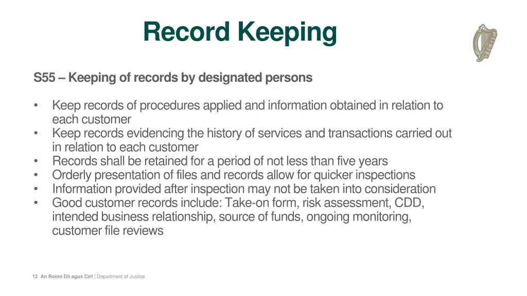 record keeping