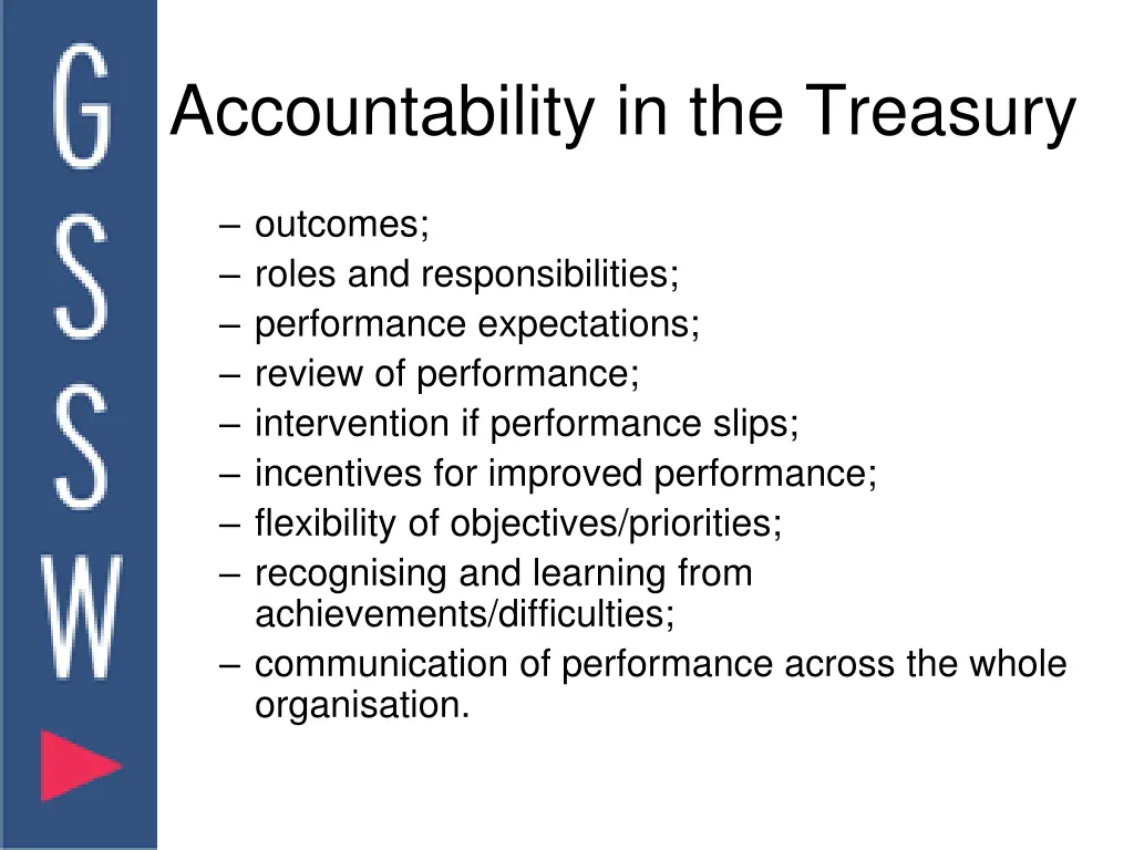 accountability in the treasury