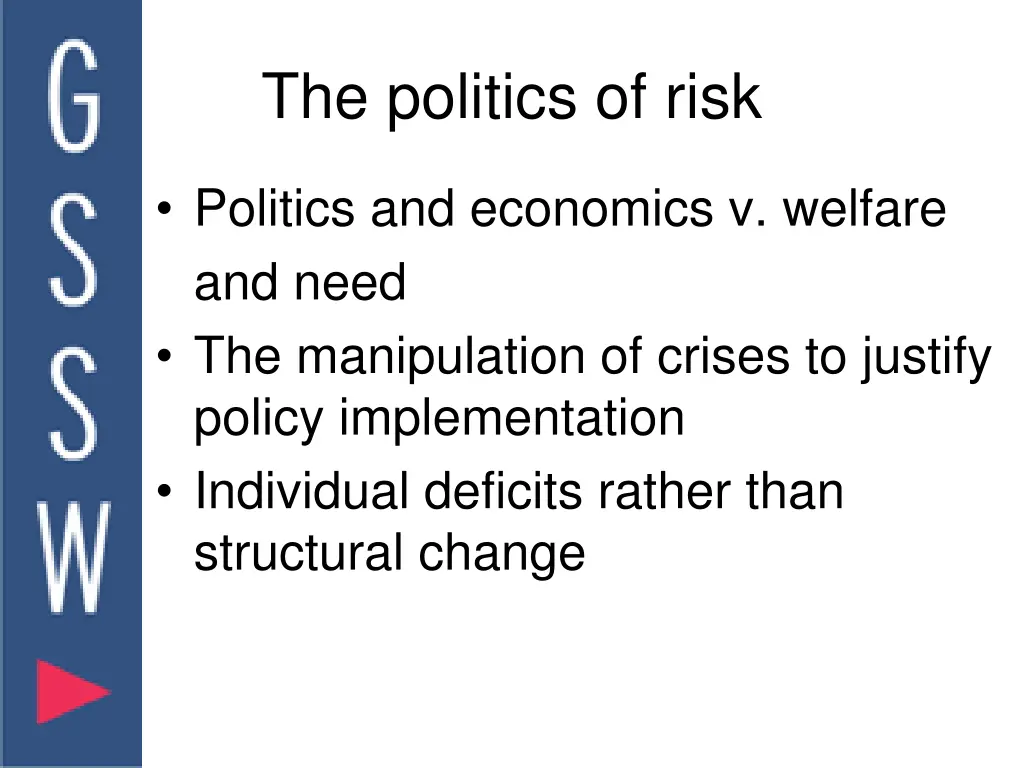 the politics of risk