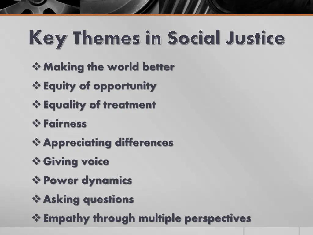 key themes in social justice