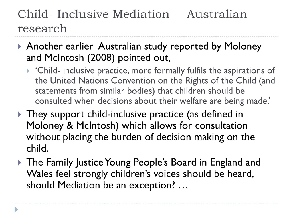 child inclusive mediation australian research 1