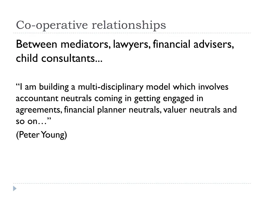 co operative relationships between mediators