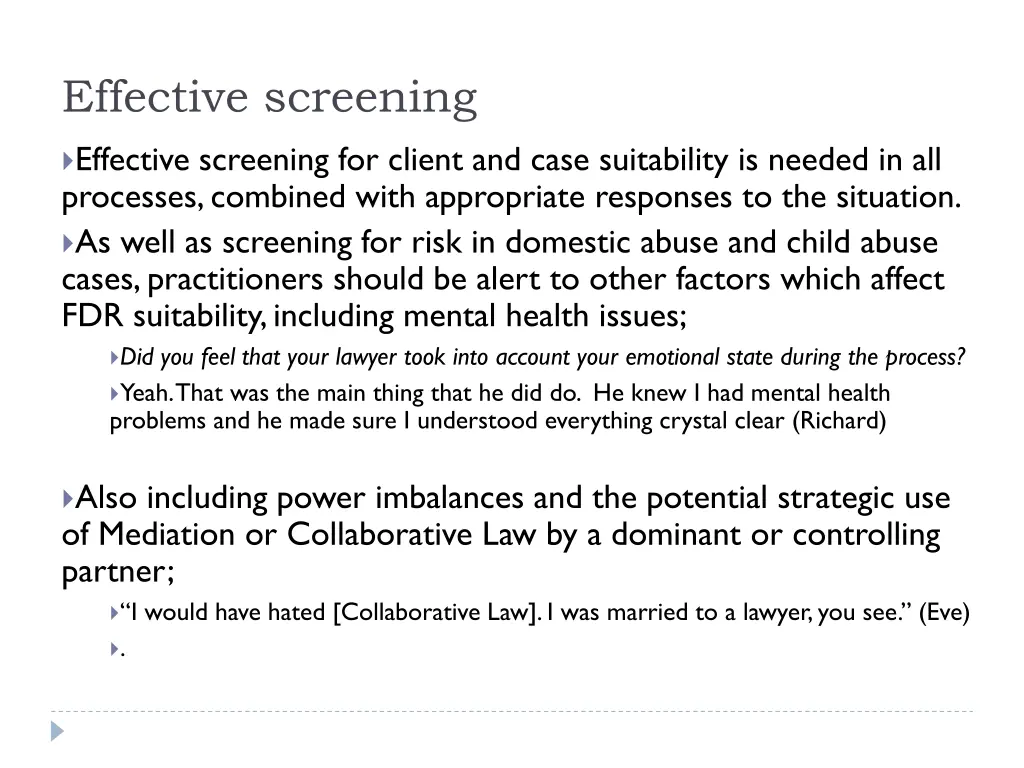 effective screening