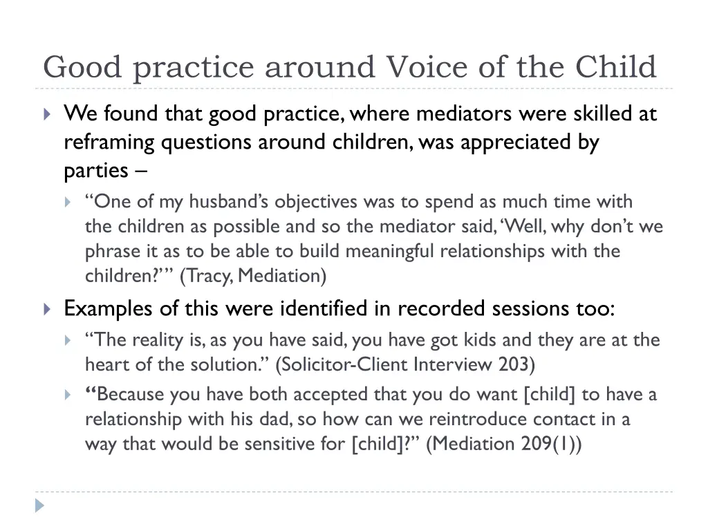 good practice around voice of the child