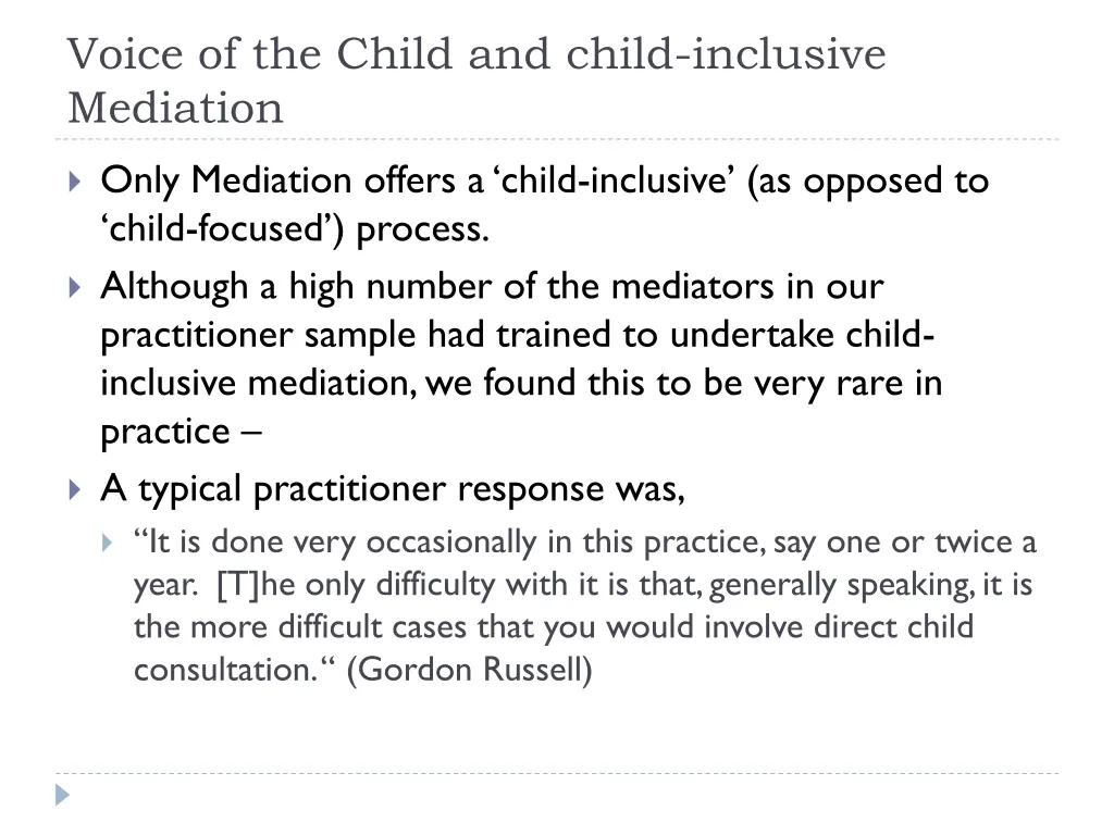 voice of the child and child inclusive mediation