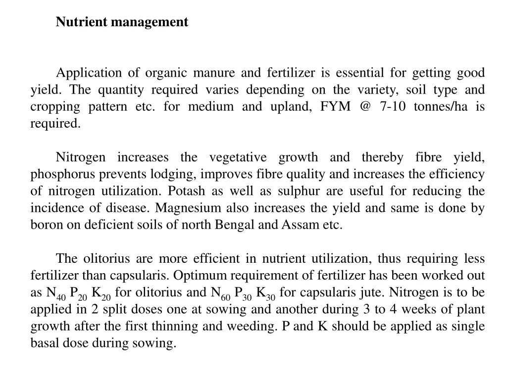 nutrient management