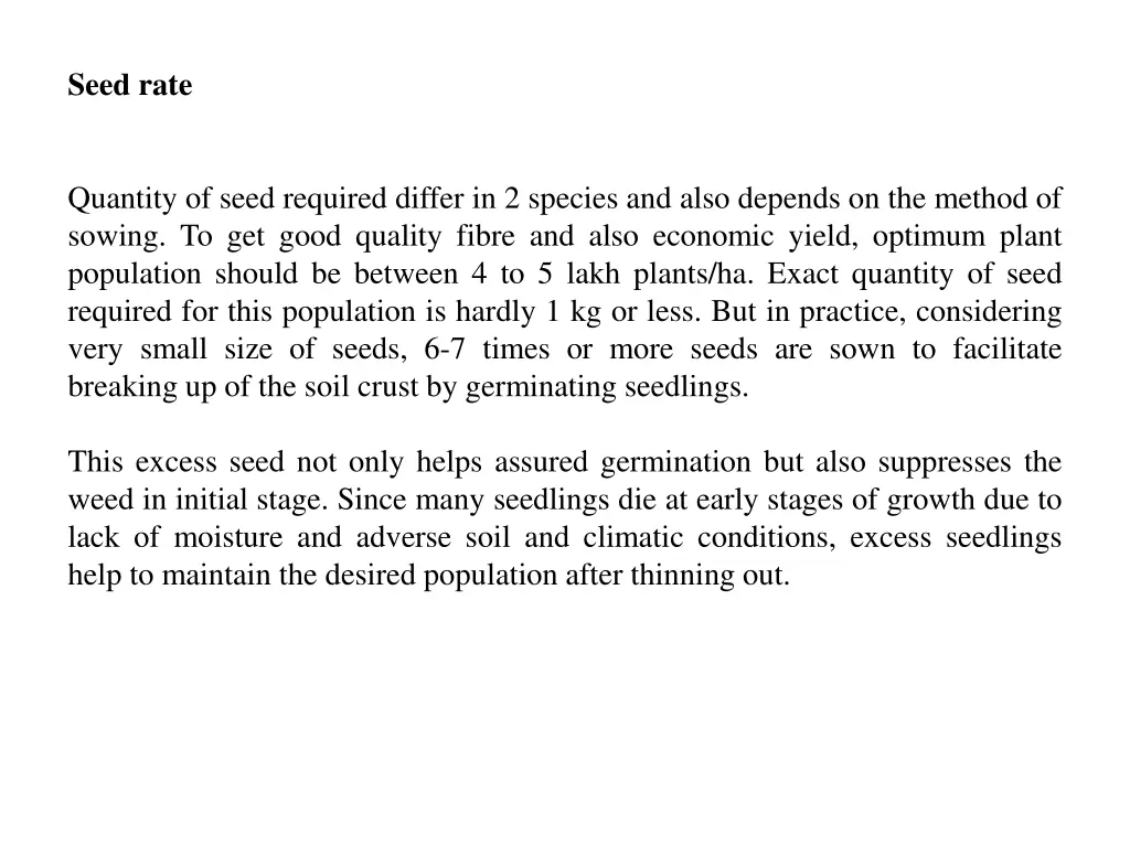 seed rate