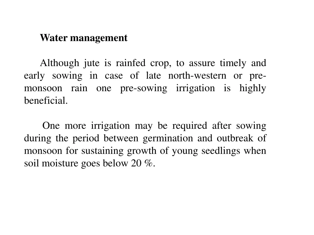 water management