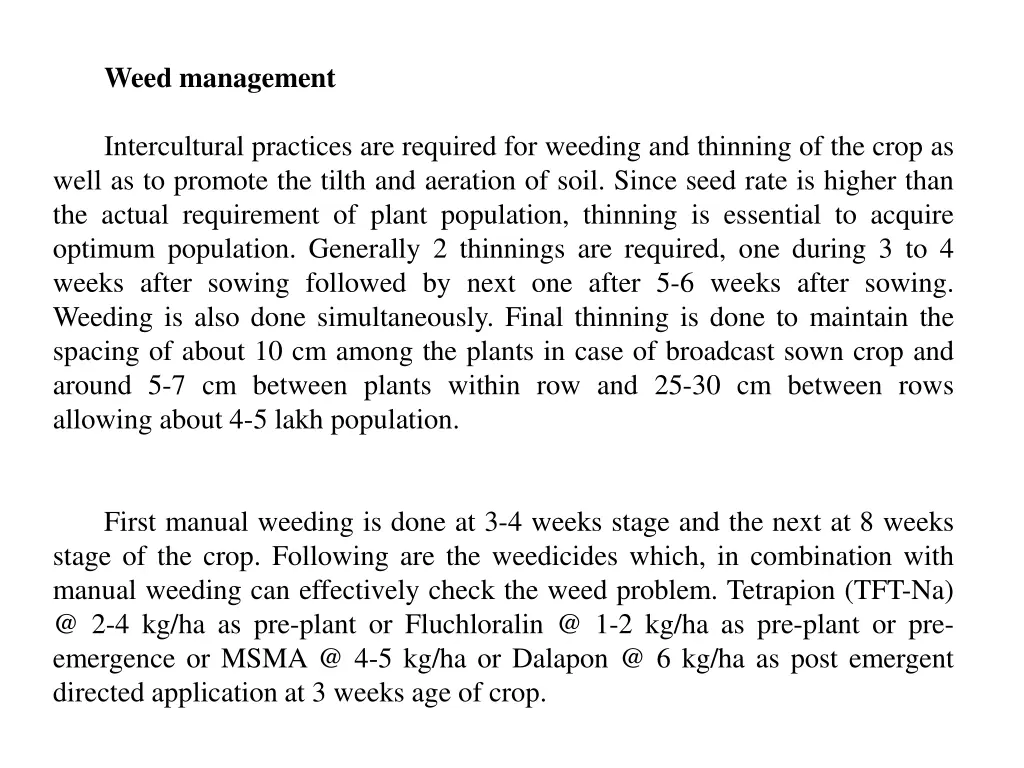 weed management