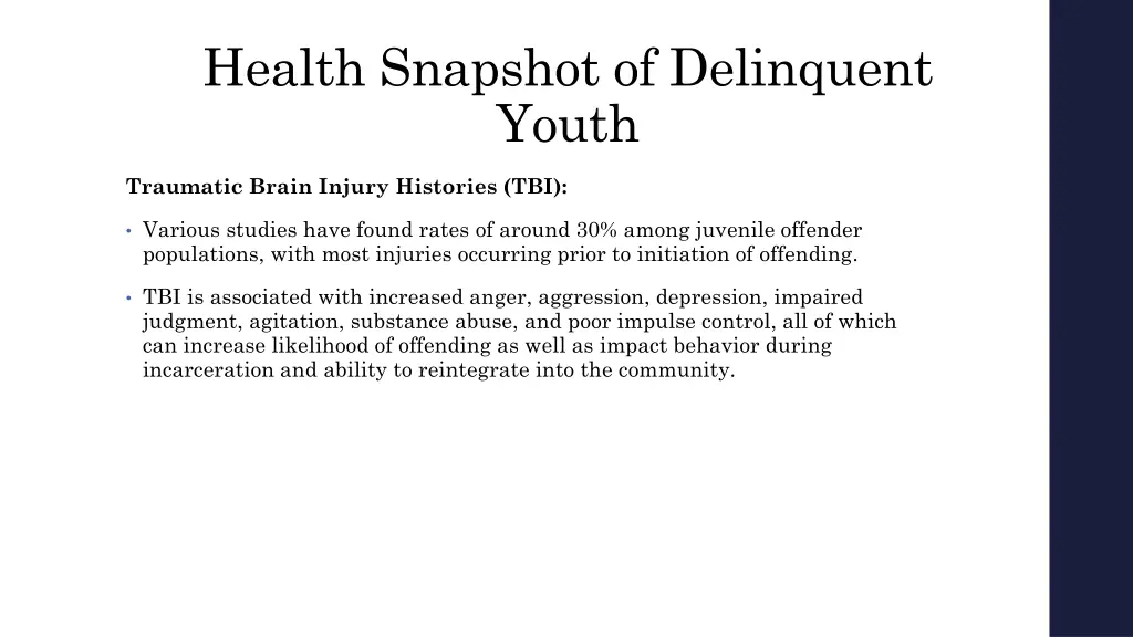 health snapshot of delinquent youth 5