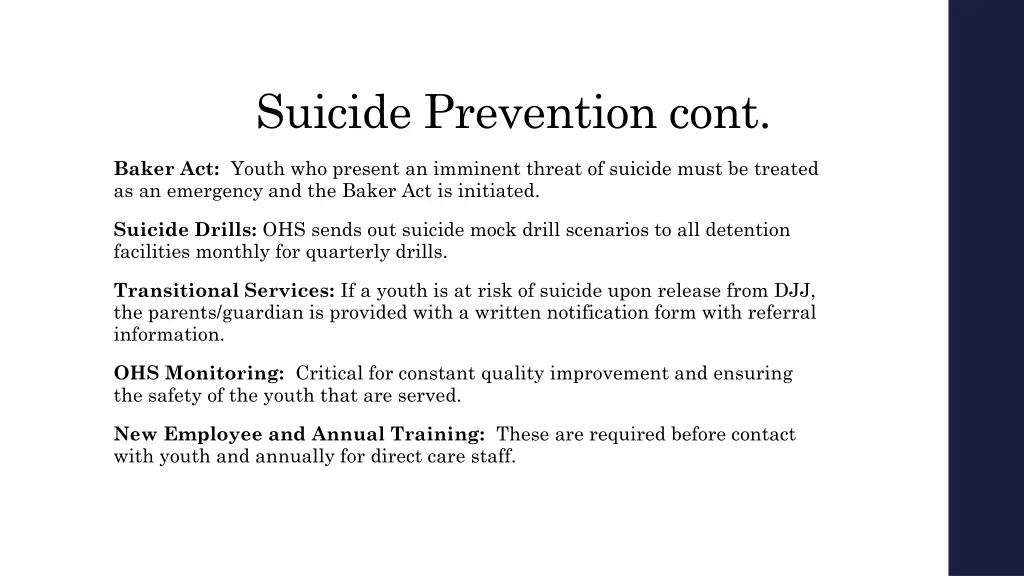 suicide prevention cont