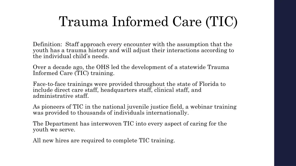 trauma informed care tic