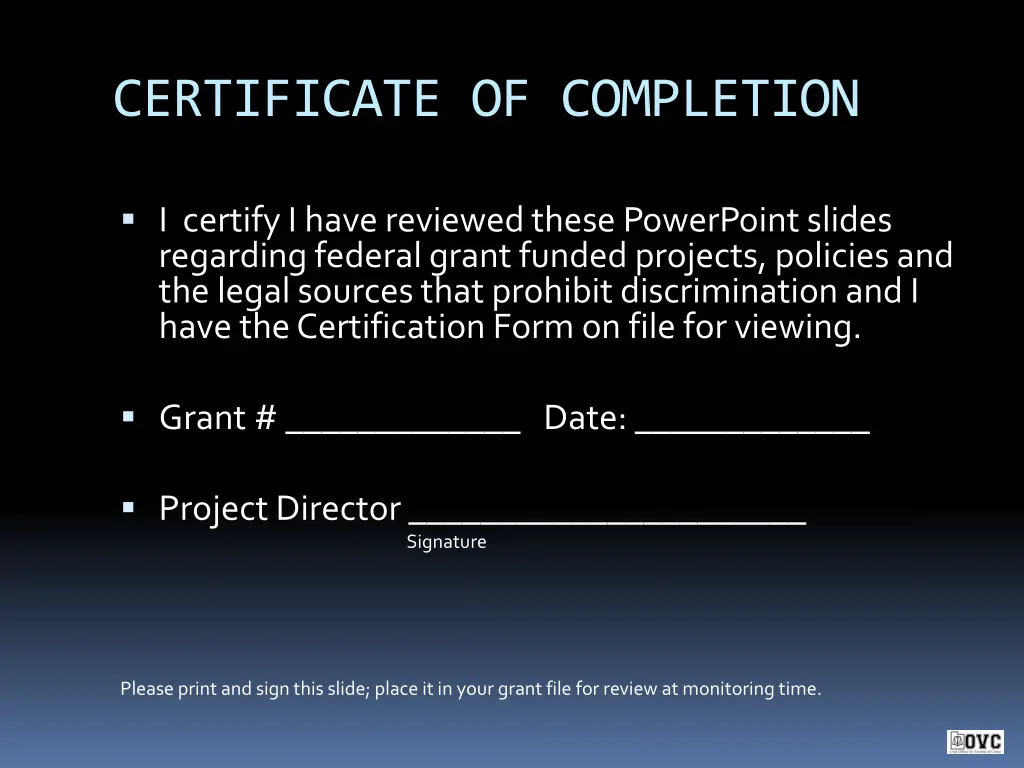 certificate of completion