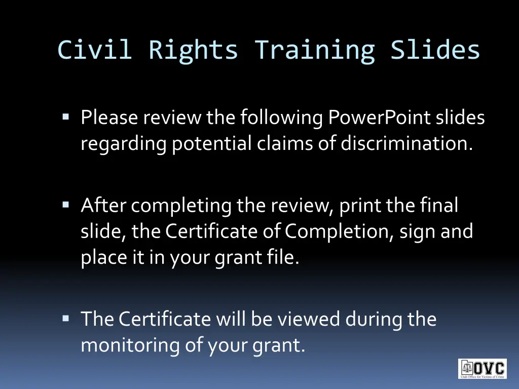 civil rights training slides