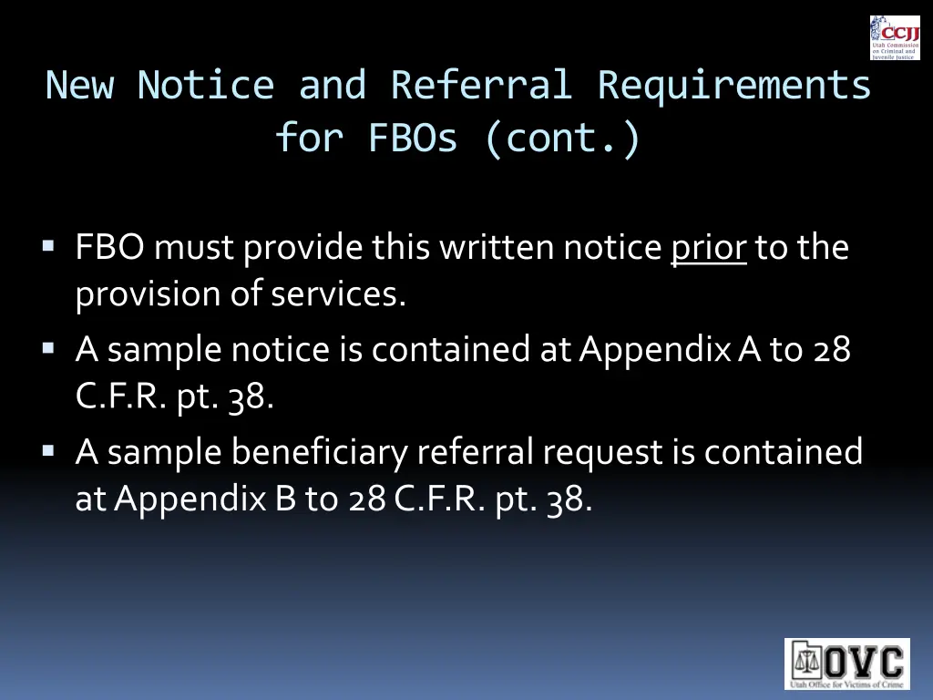 new notice and referral requirements for fbos cont 1