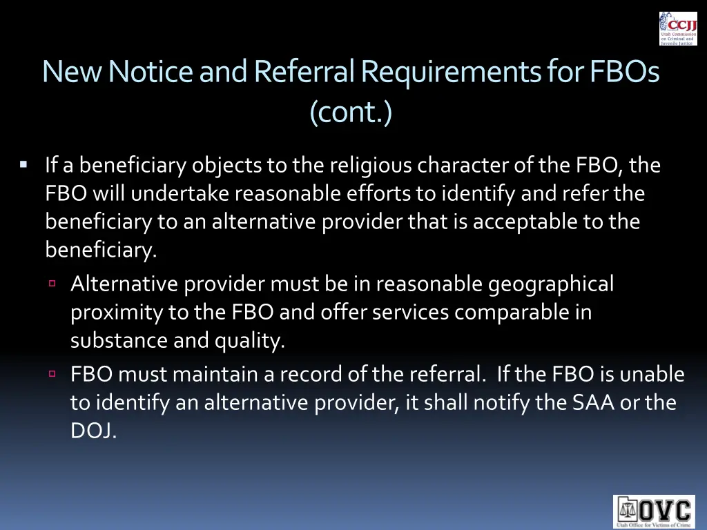 new notice and referral requirements for fbos cont